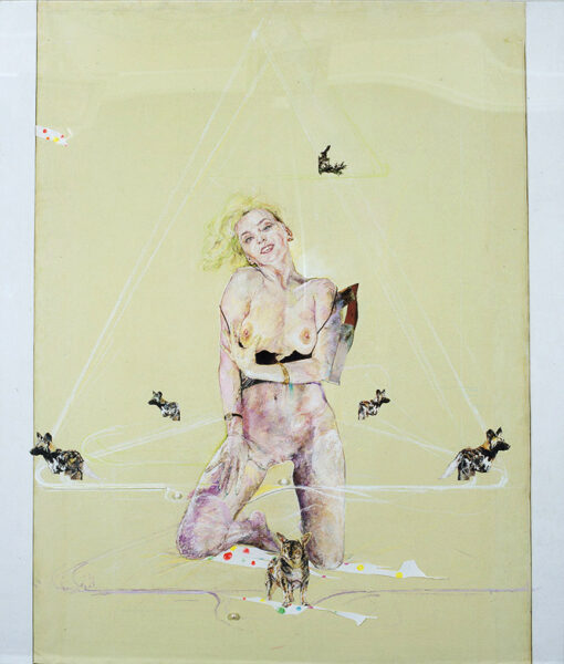 FINAL CURTAIN. FEMALE NUDE WITH DOG